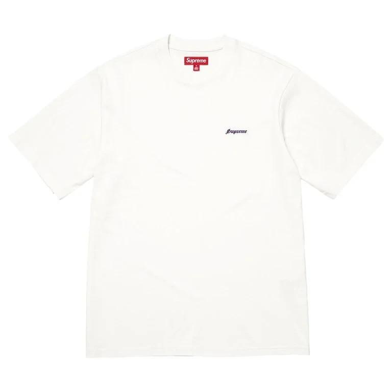 Верх Supreme с коротким рукавом, стиранный, белый M