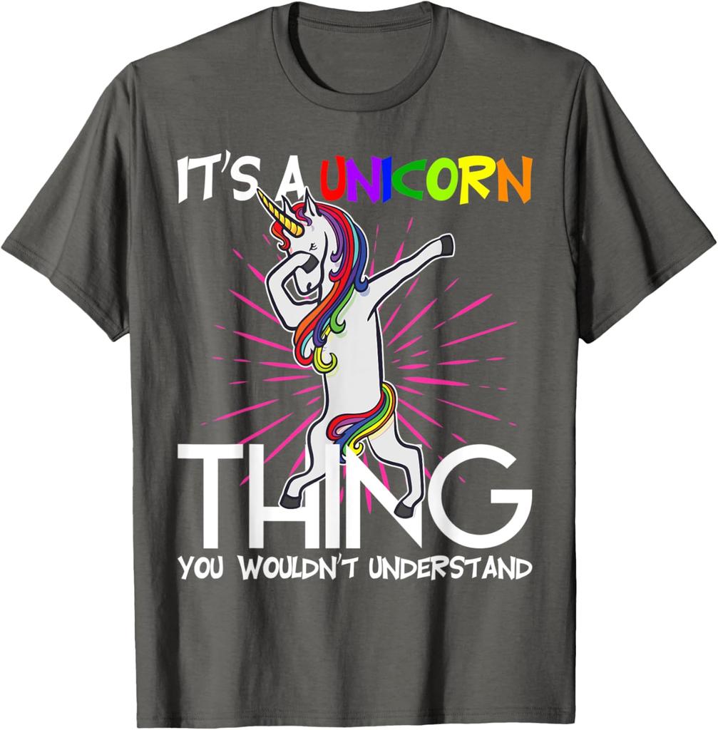 Maglietta Grafica Dabbing Unicorn Its A Unicorn Thing Traspirante Casual a Maniche Corte da Uomo