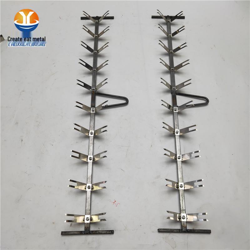 Double-Sided Card Manual Oil Spray and Vacuum Coating Fixture with I-Beam and 8 CY45, 13x25x598 Square Tube