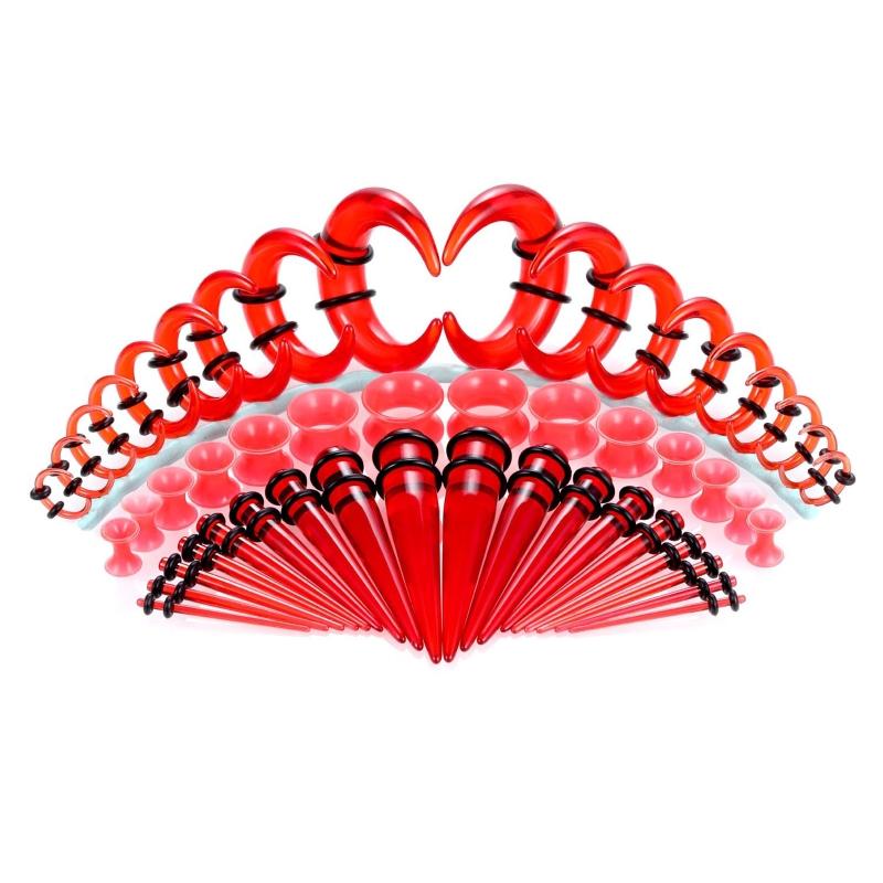 14G-00G Ear Expander Kit Acrylic Tapers Plugs Acrylic Cone Silicone Tunnel Spiral Cone Piercing Kits for All Piercings