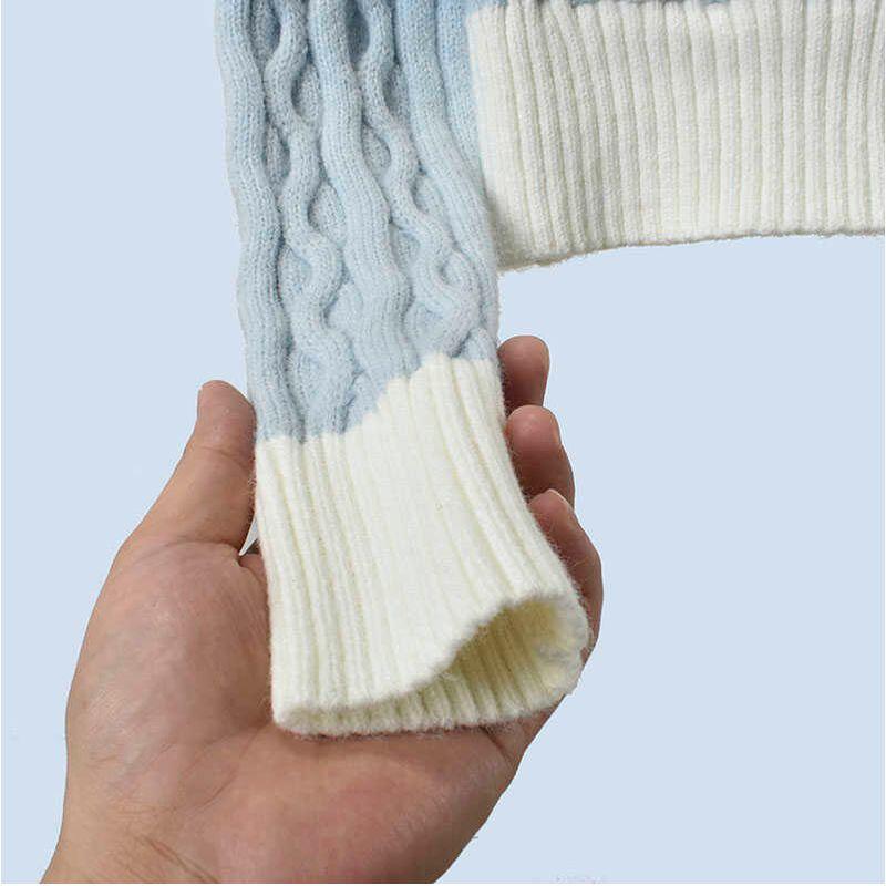 Cable-Knit Sweater Outwear Women's Preppy Style Short Knitting Cardigan Fall and Winter New Arrival Contrast Color Thick Long Sleeves Tops