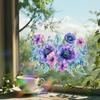 Colorful Purple Flower Home Beautification and Decoration Glass Doors and Windows Static Window Stickers