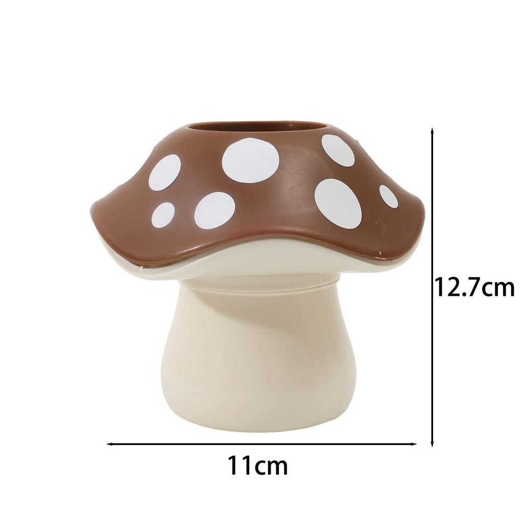 1/2pcs Creative Mushroom Shape Storage Box Cute Plastic Home Bathroom Makeup Brush Bottle Holder Office Desk Pen Organizer