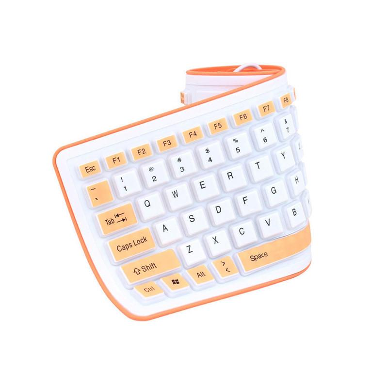 Neue tragbare, leise, faltbare Silikontastatur, USB-Kabel, flexibel, weich, wasserdicht, aufrollbare Silikagel-Tastatur für PC und Laptop