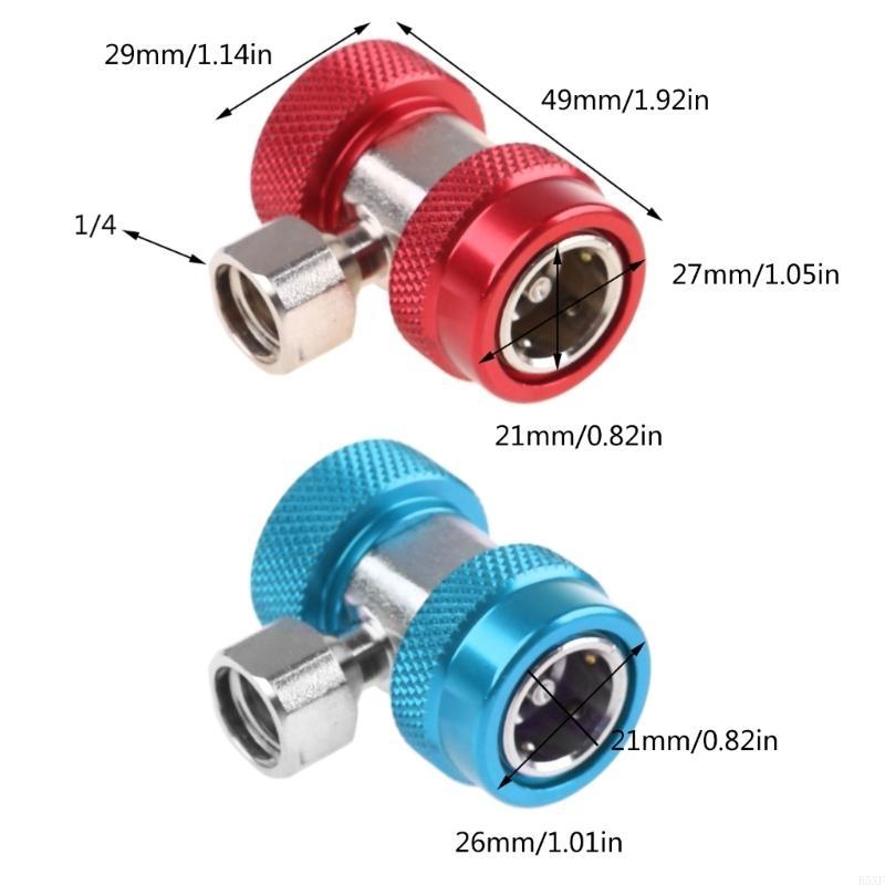 2025 New Car Conditioner Adapter Coupling Accessory Metal Connector Quick R134A 2PCS