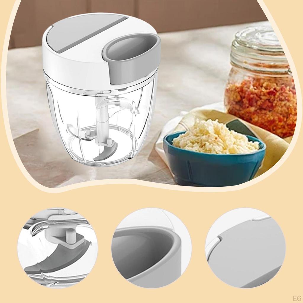 Garlic Mincer Manual Food Processor Hand Pull String Onion Cutter Vegetable Chopper for Fruits Chili