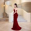 Red tube top toast   new wedding morning gown bride wedding engagement fishtail banquet evening dress skirt