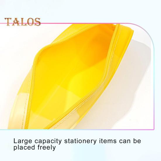 Silicone Pencil Case Gradient Color Pencil Bag Zipper Closure Lightweight Pencil Pouch Stationery Organizer