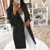 Autumn Solid Color Mid-length Double-breasted Woolen Coat Women's Casual Coat
