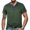 Men’s Short Sleeve Colorblock Waffle Henley Shirt