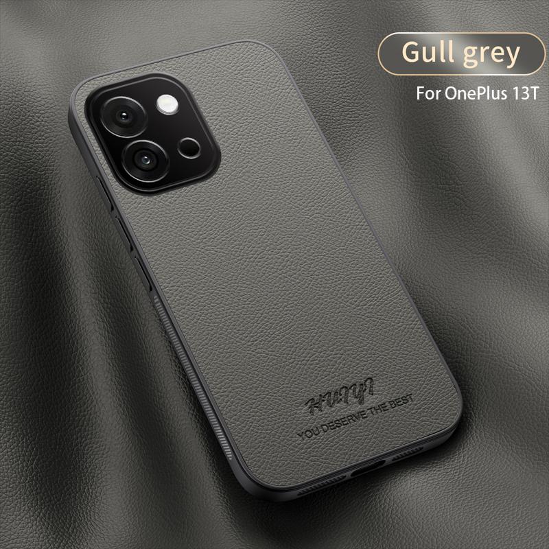 

Luxury Business Leather Soft Frame Magnetic Cover For OnePlus 13S OnePlus13S 5G Phone Cases Capa OnePlus 13s серый