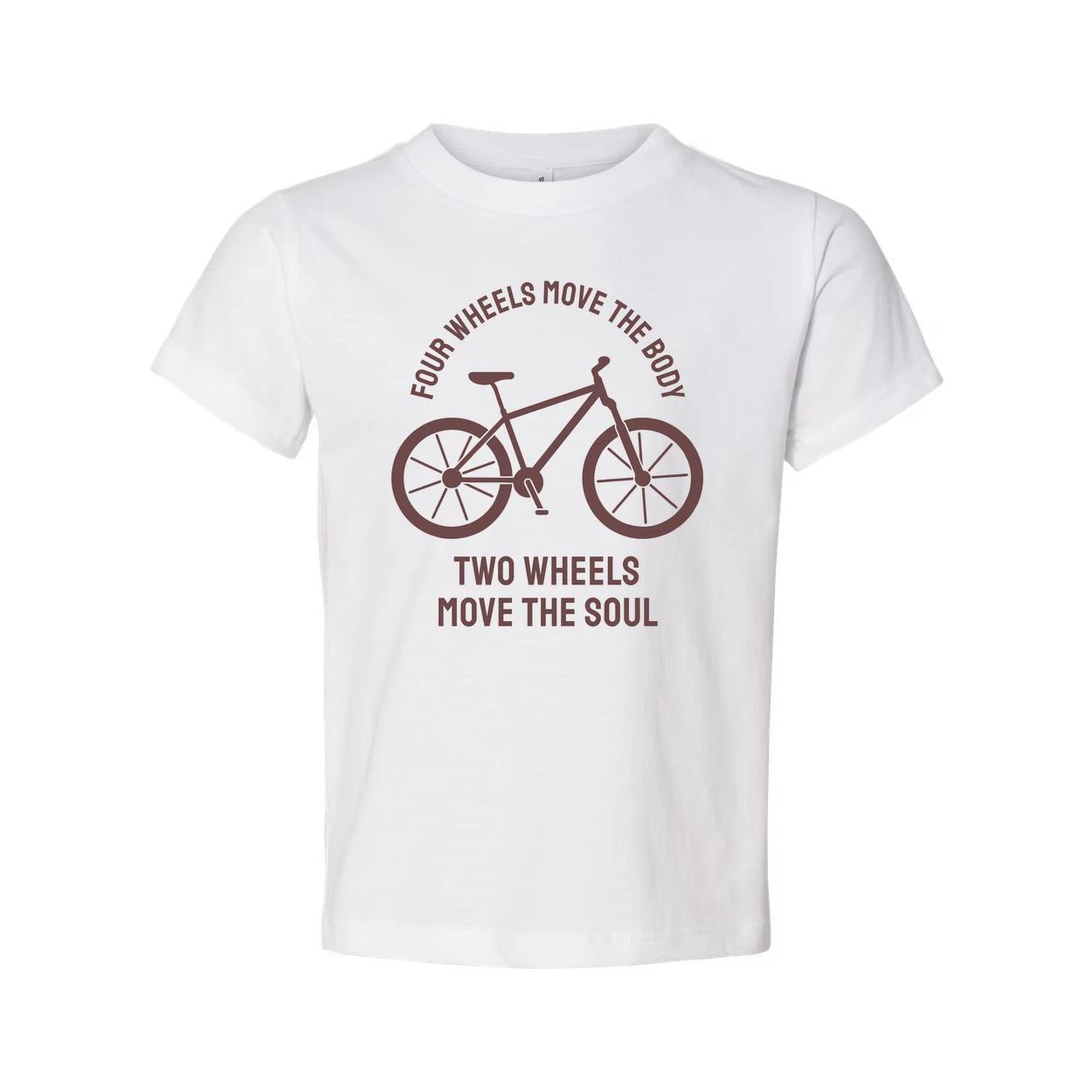 Bicycle Tee With Four Wheels Move The Body Two Wheels Move The Soul 2XL