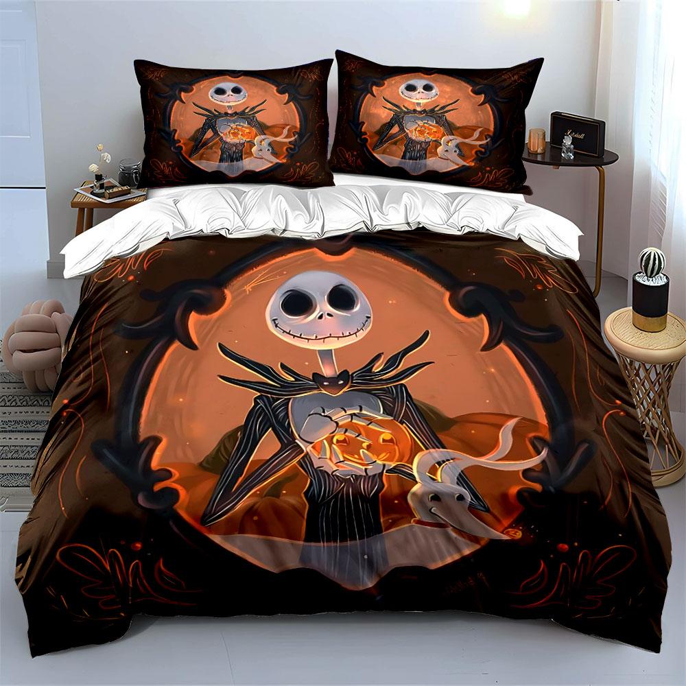 Halloween Skeleton Art Design Bedding Duvet Cover Set Duvet Cover Pillowcases  (1*Duvet Cover 2*Pillowcases, Without Duvet Insert)