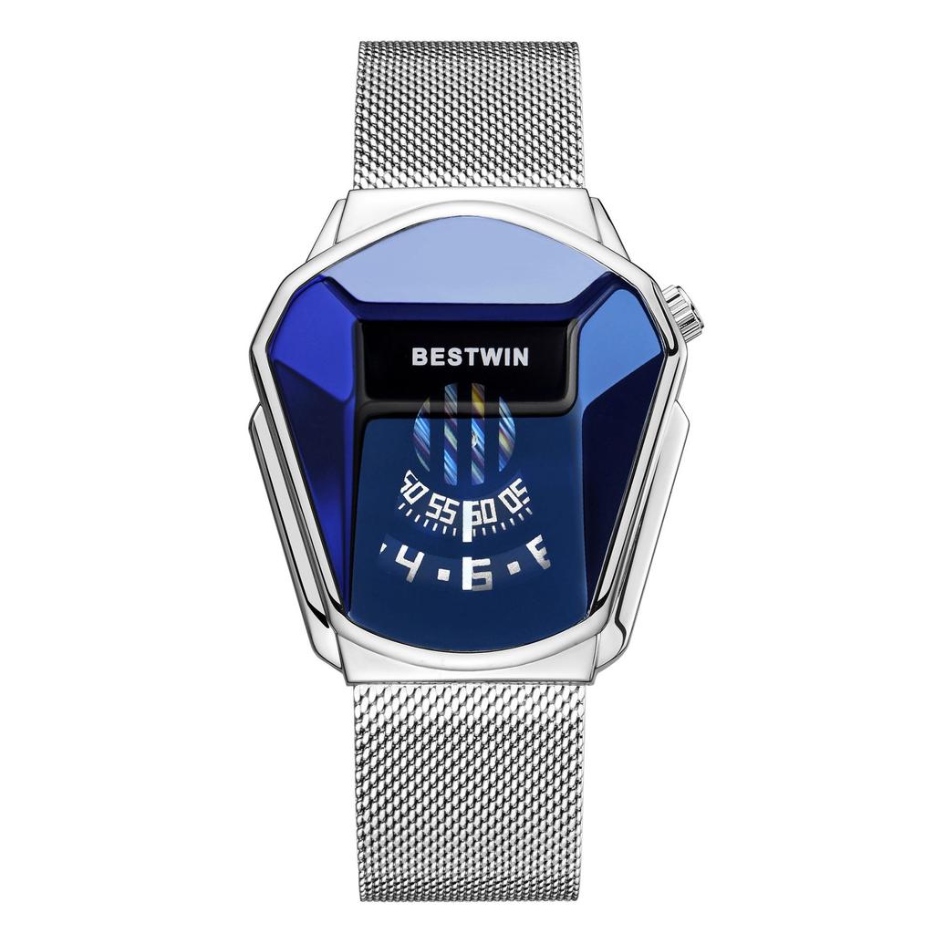 BESTWIN Diamond Alloy Quartz Watch for Men - Trendy Couple's Watch