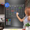 Acrylic Calendar for Fridge with 3 Packs Stickers & 3 Markers - Clear Magnetic Calendar for Refrigerator, Dry Erase Calendars for Fridge Whiteboard,