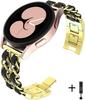 20mm 22mm Armband für Samsung Galaxy Watch 4 3 5 Pro 45mm Active 2 Gear S3 Luxuriöses Leder+Metall Armband Huawei Watch GT/2//3 Armband