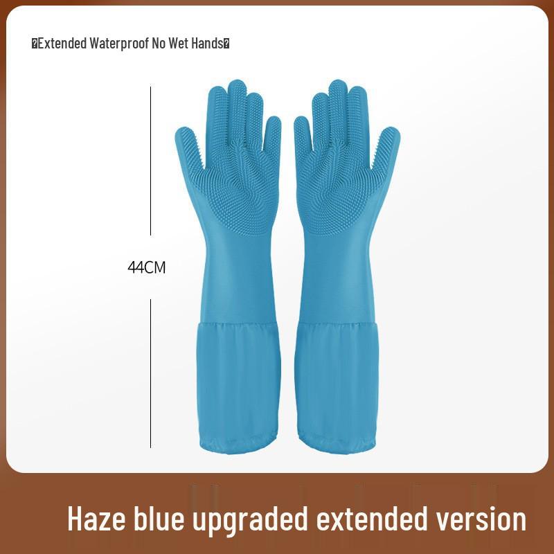 Silicone Dishwashing & Pet Care Gloves: Anti-Scratch, Thickened, Multi-Use, Extended Design