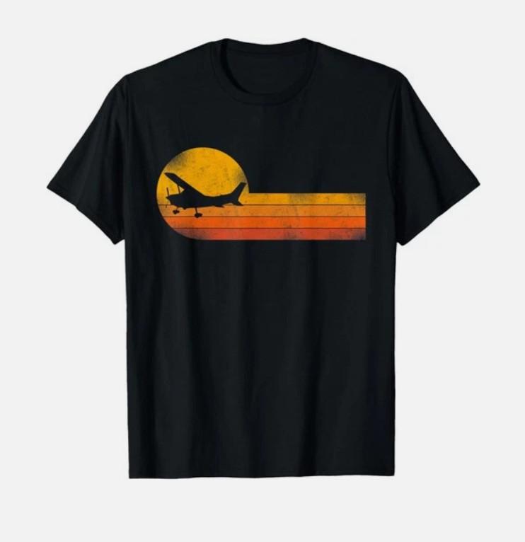 Retro Airplane T- Vintage Pilot Aviation General Cessna Flight School Tee Unisex T-Shirt XXXL