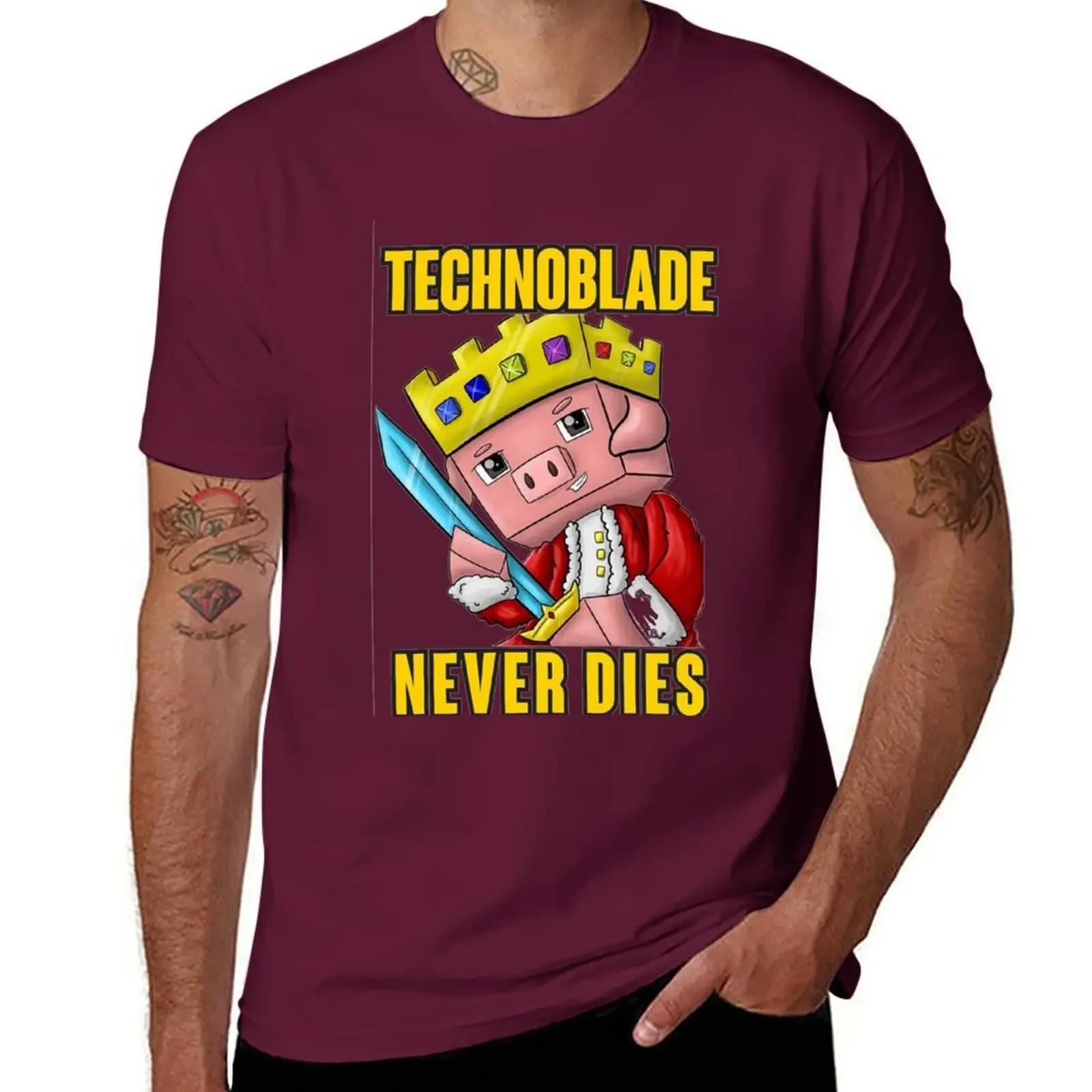 

Футболка Technoblade Never Dies 2022 індивідуальні великі розміри топи корейська мода смішні однотонні чорні футболки чоловічі S