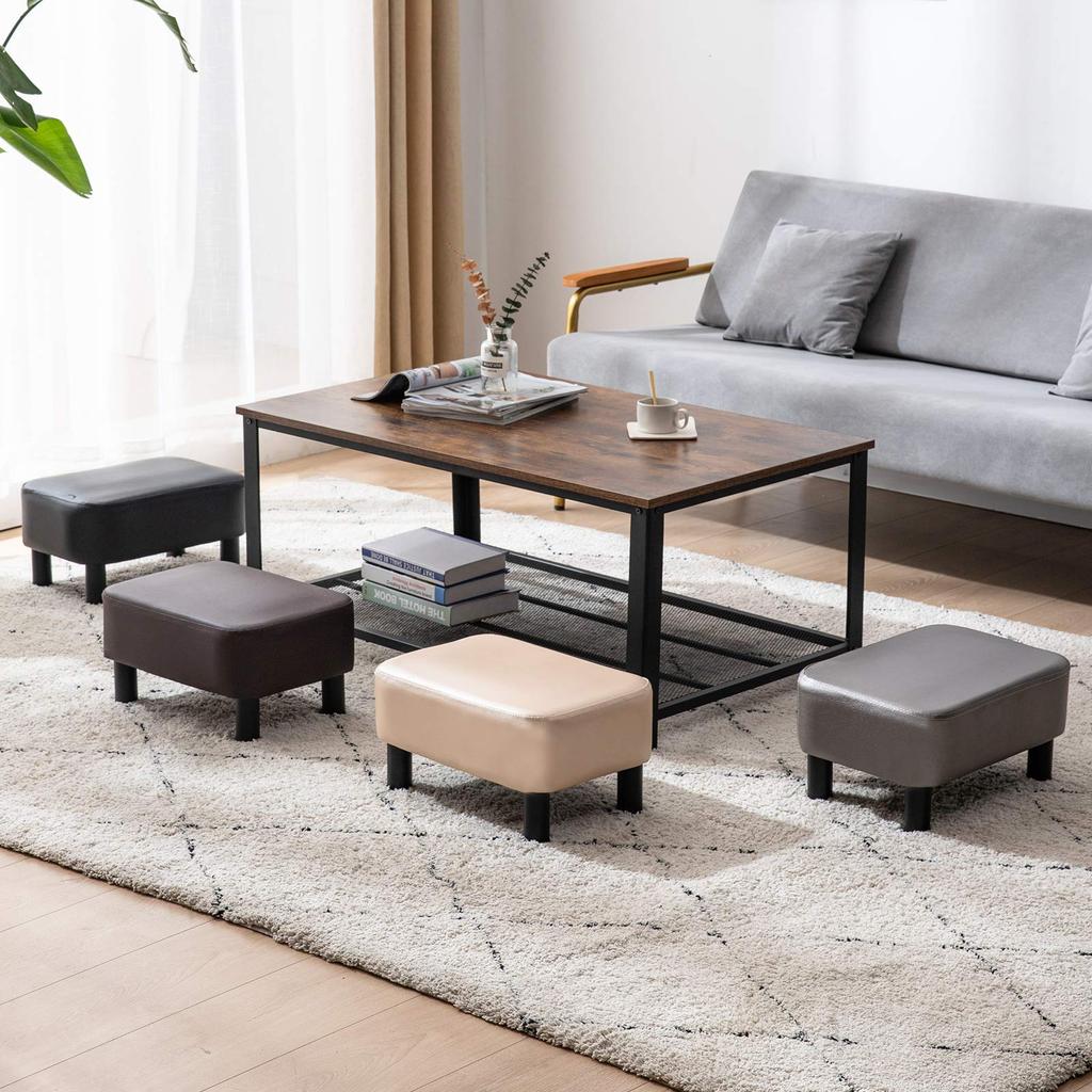 IBUYKE Ottoman Small Stool with Suitable for Living and Stool, Footstool, Rectangular, Under-Desk Legs, Low, Non-Slip, Square, Rooms, Entryways,