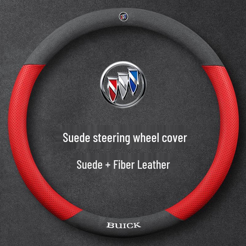 Buick Leather Steering Wheel Cover for Regal, Excelle, LaCrosse, Verano, GT, GL6, Encore, GL8, Envision.