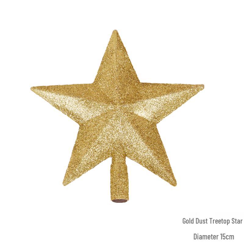 Goldener Glitzer Fünfzackiger Weihnachtsbaum Topper Stern Ornament