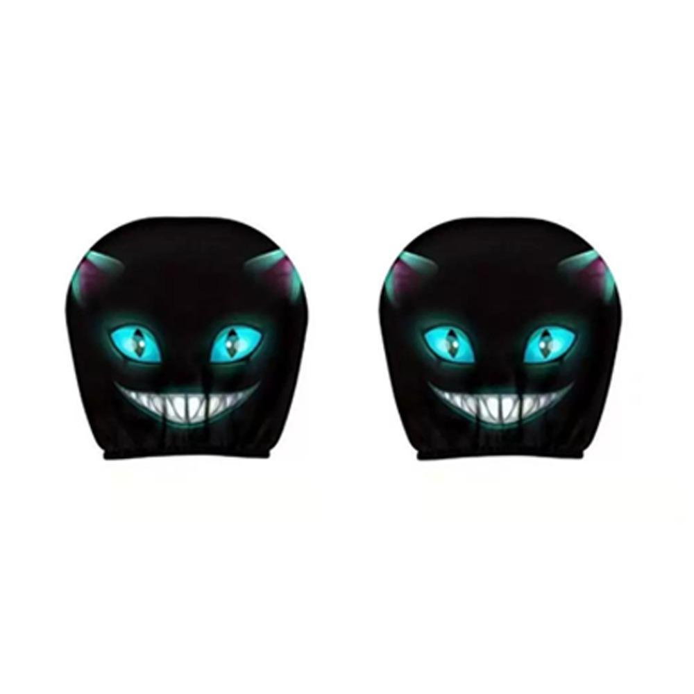 Black Car Headrest Cover Scary Face Printing Car Headrest Protector  Auto Interior Accessories