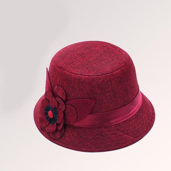 Retro Spring Summer Flower Linen Wide Brim Cocktail Party Travel Ladies Hat Gift