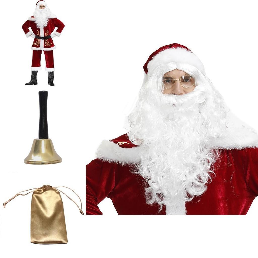 Klassisches Rotes Weihnachtsmannkostüm Mit Hochwertigen Plüschrändern Für Festliche Feiern