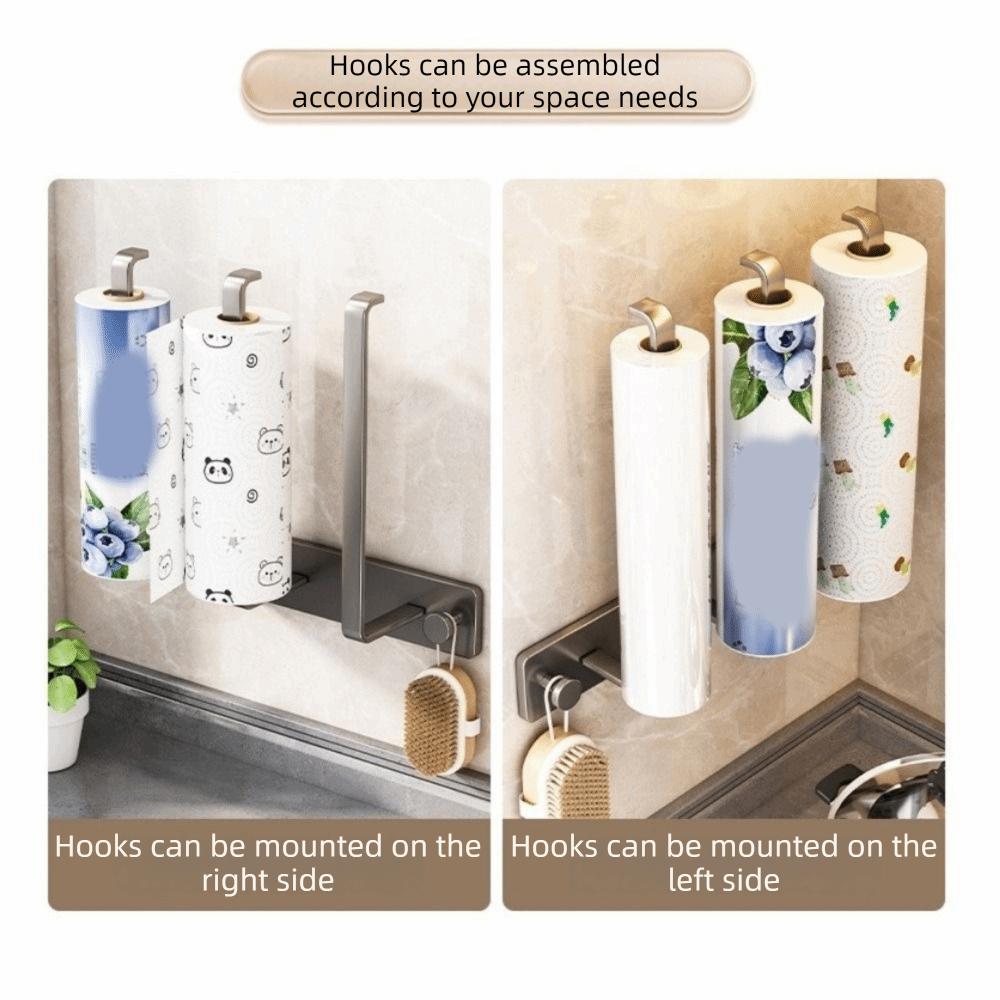 Wall Mounted Roll Paper Storage Rack Carbon Steel Cling Film Storage Rack  Kitchen