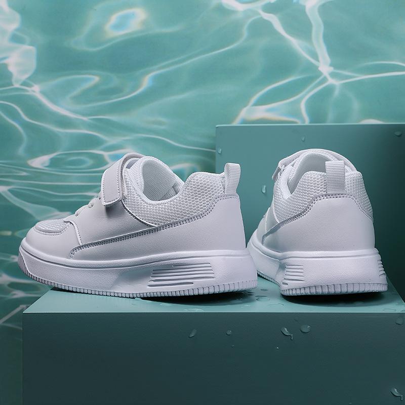 Children's Little White Shoes Spring and Autumn New Breathable Comfortable Soft Sole Light Boys and Girls White Sports Shoes Casual Board Shoes
