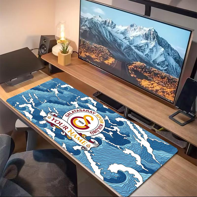 Benutzerdefinierter Name Galatasaray Aufdruck Kissen Rutschfest Laptop Tablet Großes Mauspadd XXL Matte Mini-PC Spielmatte Mit Verriegelungskante