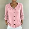 Maglione casual da donna in maglia con bottoni e colletto rovesciato, Pullover colorato