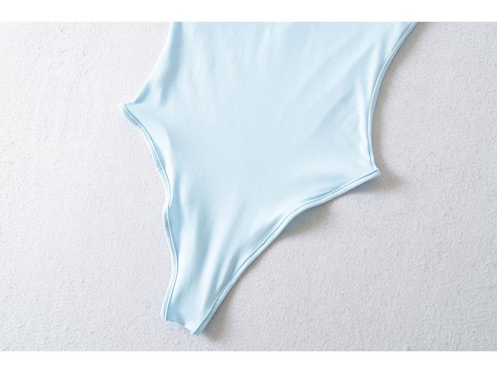 2025 European & American One-Shoulder Ruched Bodysuit: Sexy, Slim Fit Summer Top