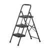 3 Step Ladder, Folding Step Stool with Wide Anti-Slip Pedal and Comfort Handgrip, Lightweight 272 kg Capacity Portable Steel Ladder, Multi-Use for