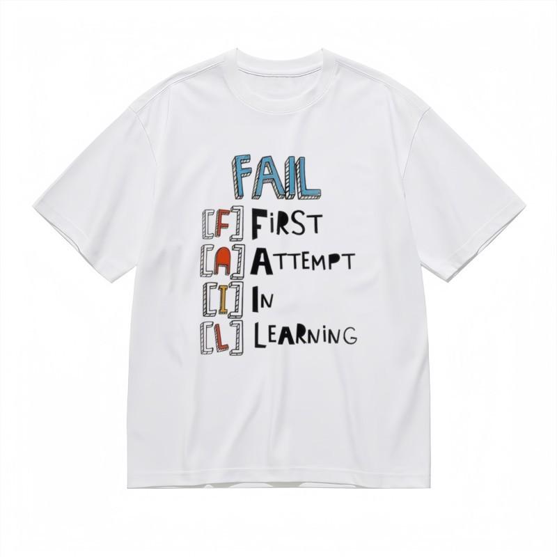 

Men s Breathable Classic T-Shirt Inspirational Fail Acronym Design Tee 2XL