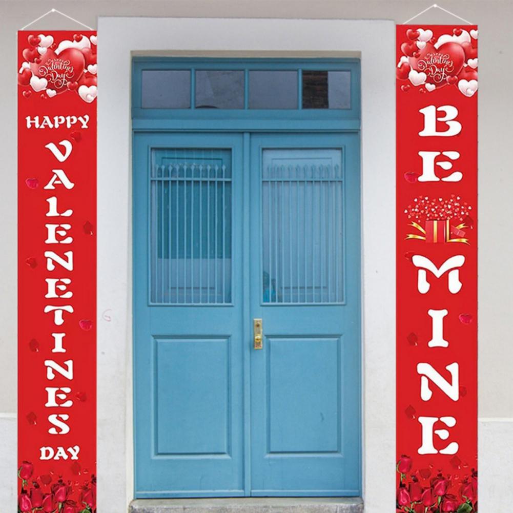 Valentine's Day Porch Banner Set Romantic Couplet Door Decoration