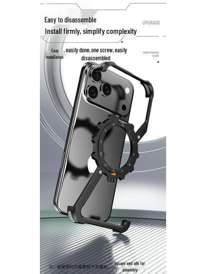 Gear Z Metal Case with Rotating Stand for iPhone 17 Pro Max and iPhone 16 Pro - Drop-Proof with Heat Dissipation