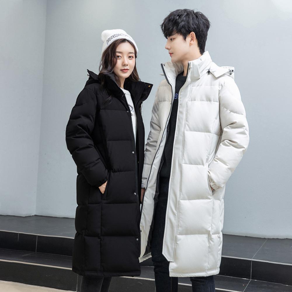 New Chinese long knee couple down jacket thickened fashion trend