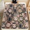 1PC Retro Animal Art Print Flannel Blanket, High Quality All Seasons, Home Decor, Warmth and Comfort, Perfect for Christmas Gifts
