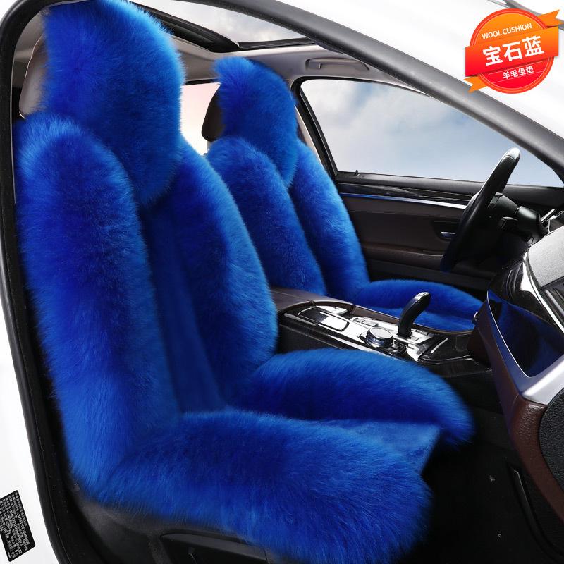 Cuscino Universale per Sedile Auto in Lana e Peluche Invernali - Antiscivolo, Caldo, Coprisedile Lunga Pila per Sedile del Conducente