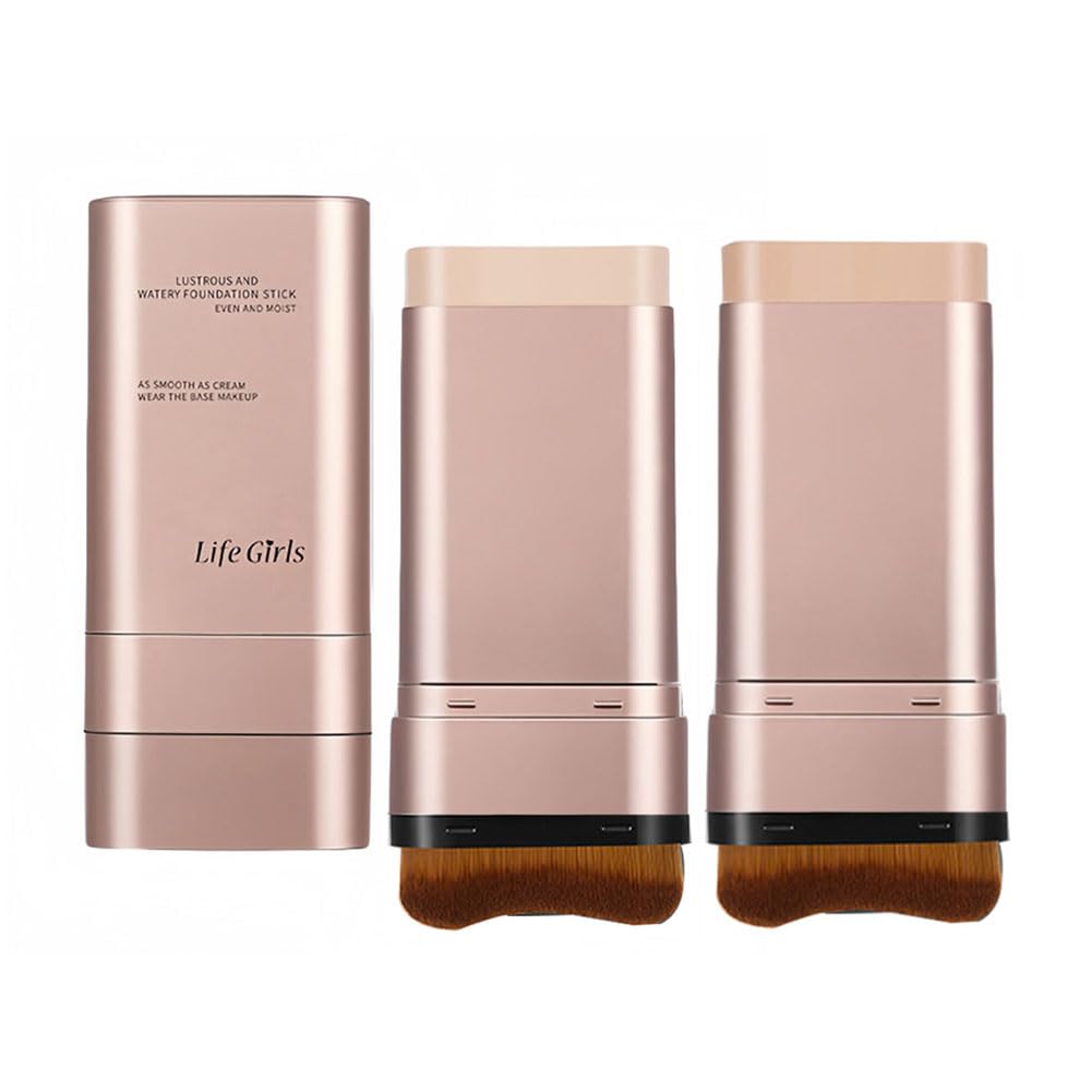 

[2026 Dual Head Design] Foundation Stick with Brush, Natural Coverage, No Technique Required, Simply Apply Directly, Waterproof and Sweatproof, Skin