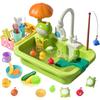 Kids Play Kitchen Sink With Running Water Electronic Kitchen Dishwasher Toys With Automatic Water Cycle Animal Fishing Game Gift