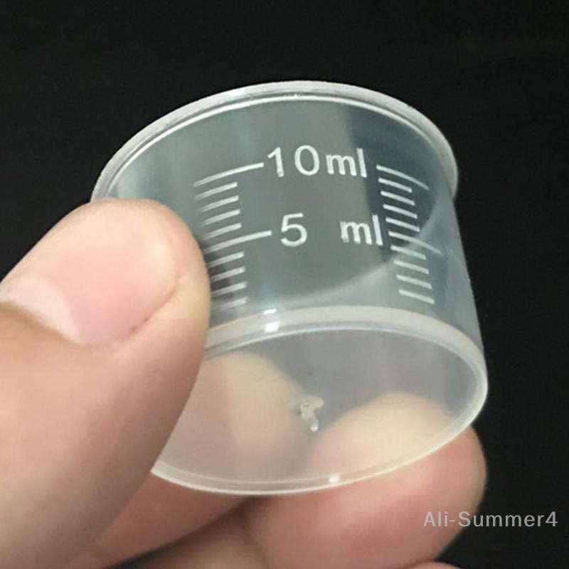 20Pcs 10ml Measuring Cup Clear Disposable Liquid Volumetric Measurement Cup Graduated Measure Beaker Kitchen Baking Tool