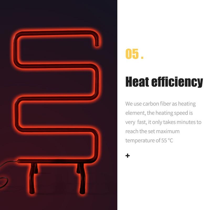 S-Form Temperatur Handtuchwärmer Schiene Bad Trockner Elektrische Heizung Handtuchhalter Bodenständer Handtuchhalter Schiene Konstante Schwarz/Weiß