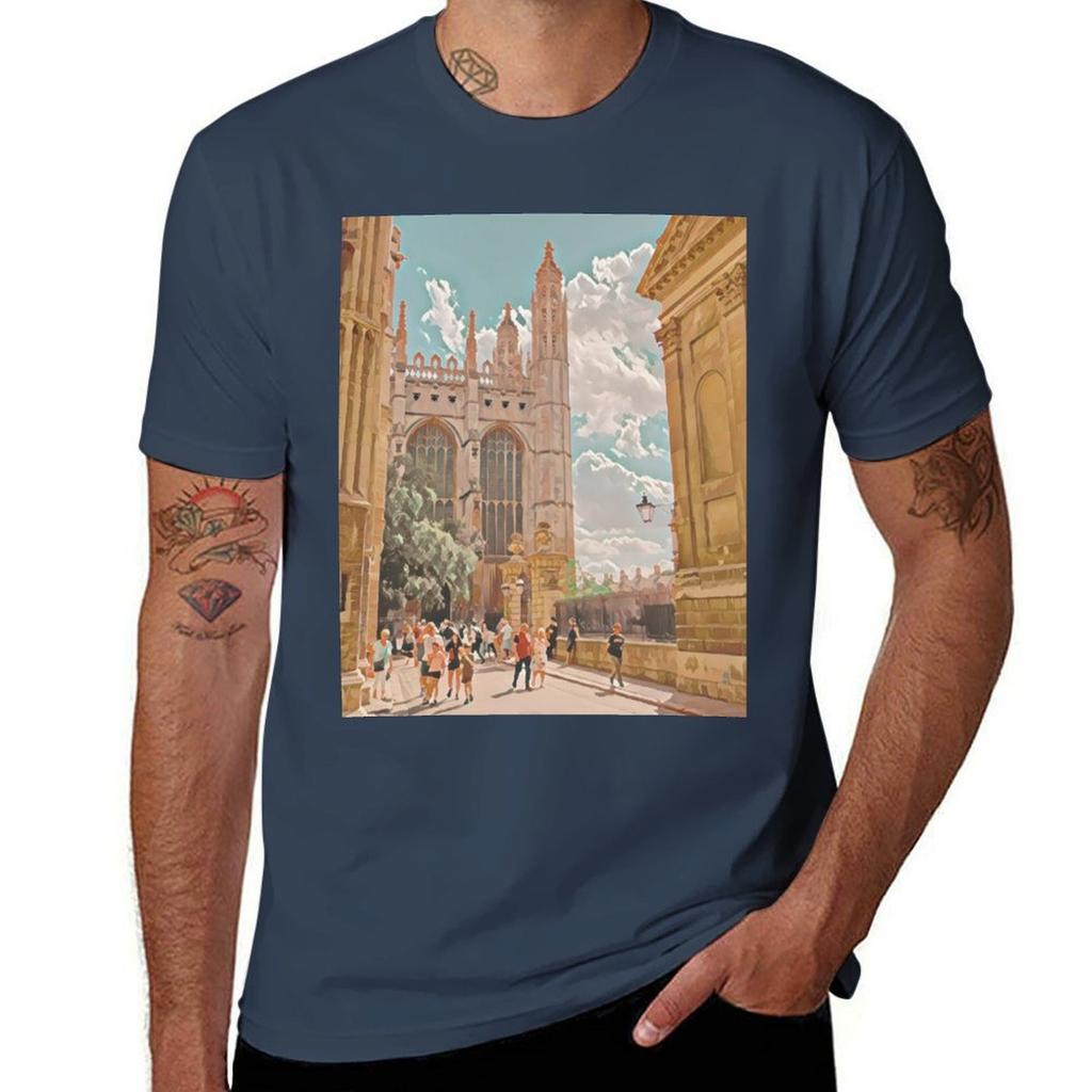 Kings College Cambridge Tshirt Basic Casual Short Sleeve Cotton Shirt Tshirt