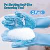 Pet Bathing Gloves Dog Cat Bathing Artifact Anti-scratch and Anti-bite Teddy Golden Bristle Rubbing Bath Extended Cleaning Brush