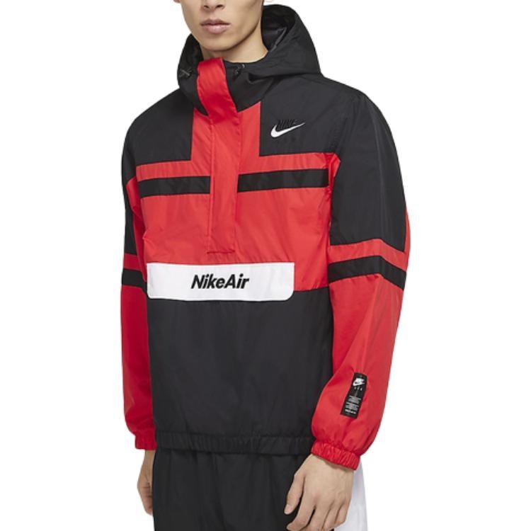 Nike Air Windproof Anti Tear Half Cardigan Jacket 'Red Black' Men's CJ4835-657