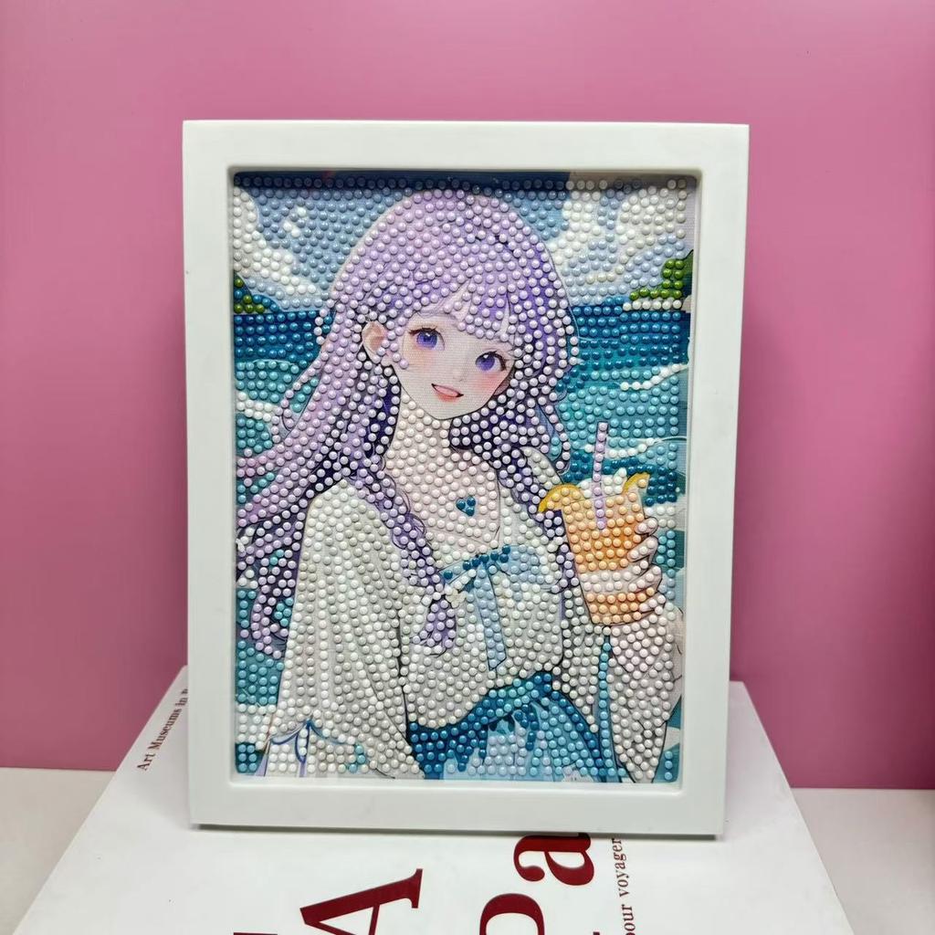 Children'S Diamond Painting Framed Handmade Diy Material Bag Sanrio Diamond Paste Painting Concentration Toy