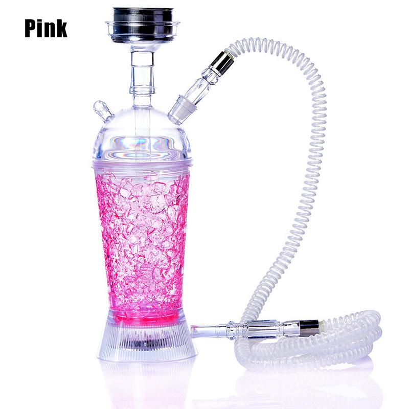 Acrylic Shisha Hookah set With LED Light Shisha Narguile Sheesha Chicha Cachimbas Nargile Small Portable Car Hookahs Shisha kit